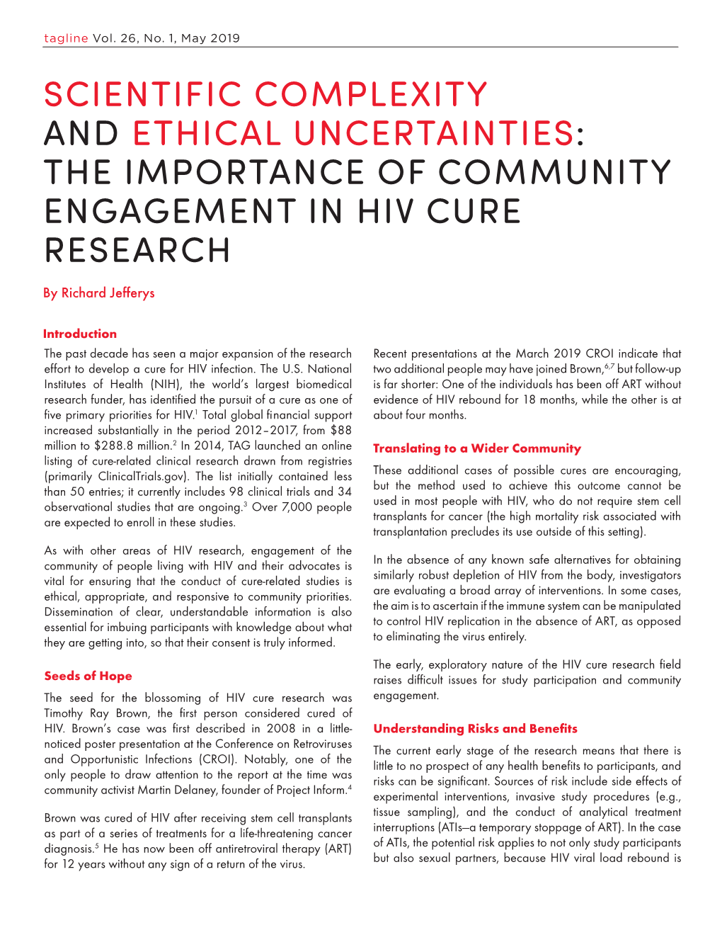 The Importance of Community Engagement in Hiv Cure Research