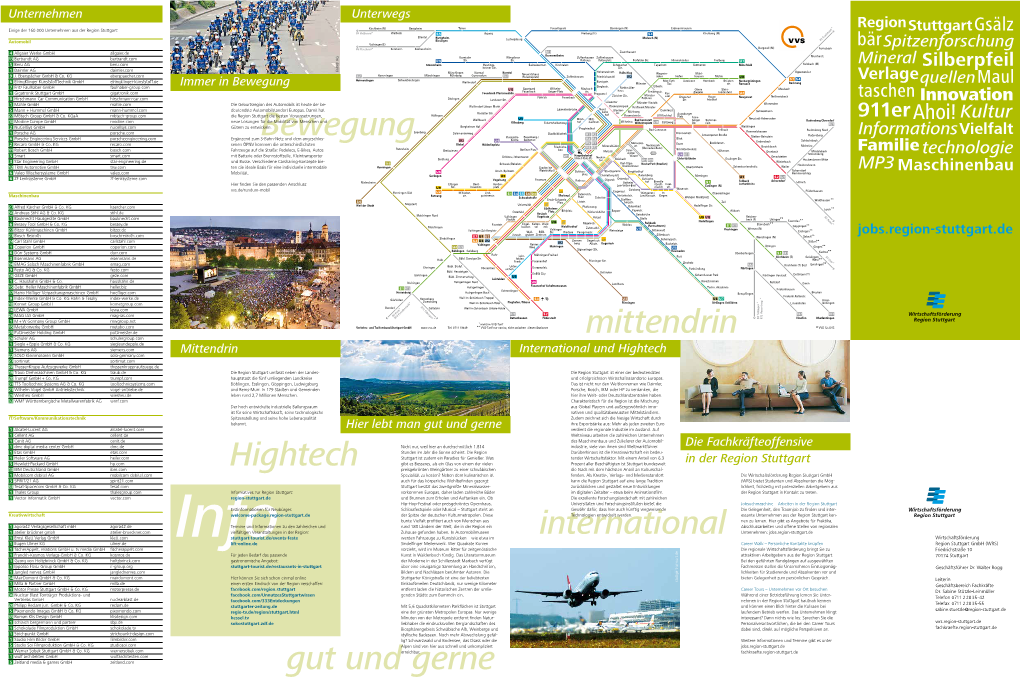 Karte "Leben Arbeiten Region Stuttgart" (Ausgabe Für Fachkräfte)