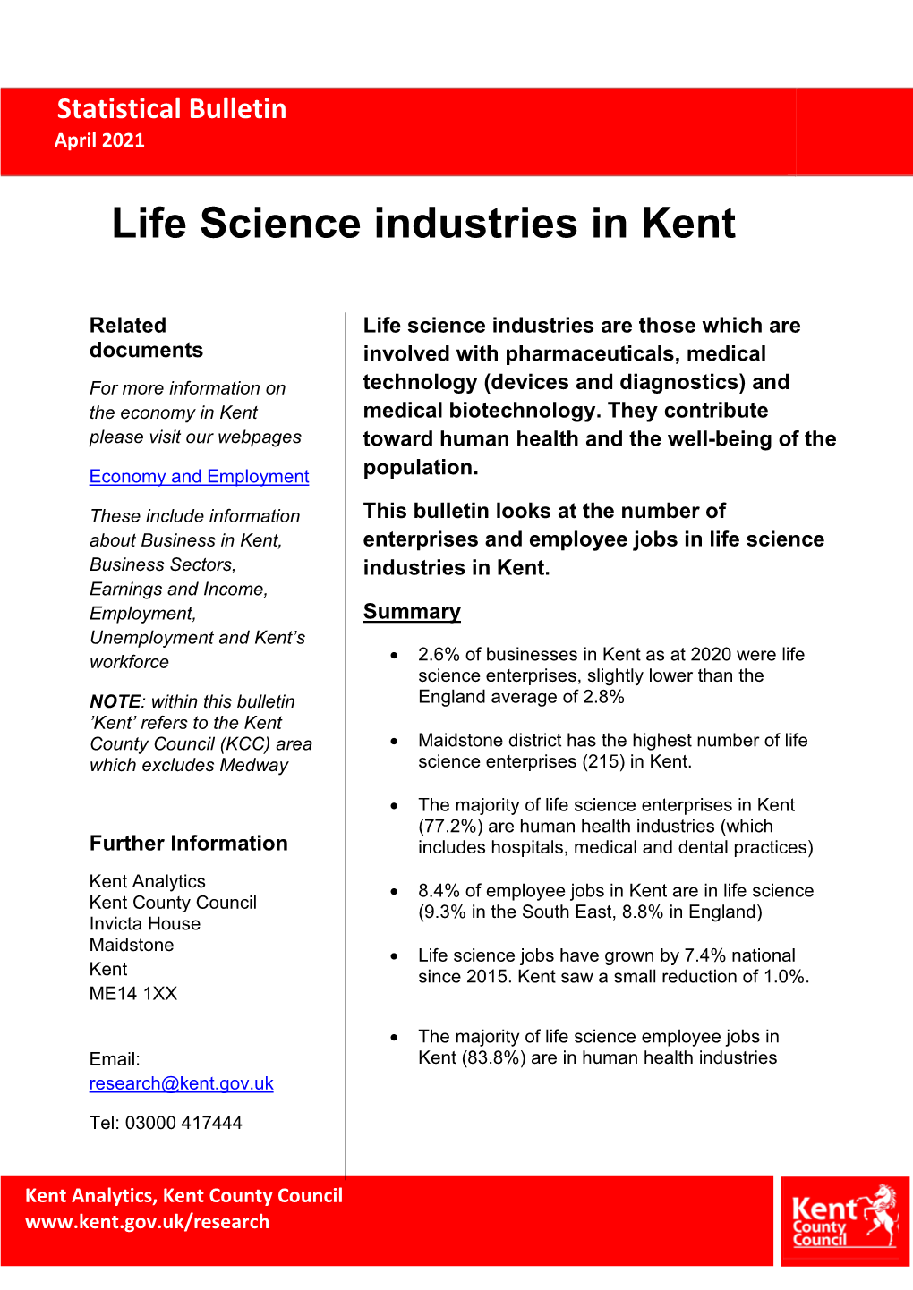 Life Sciences Industry Report