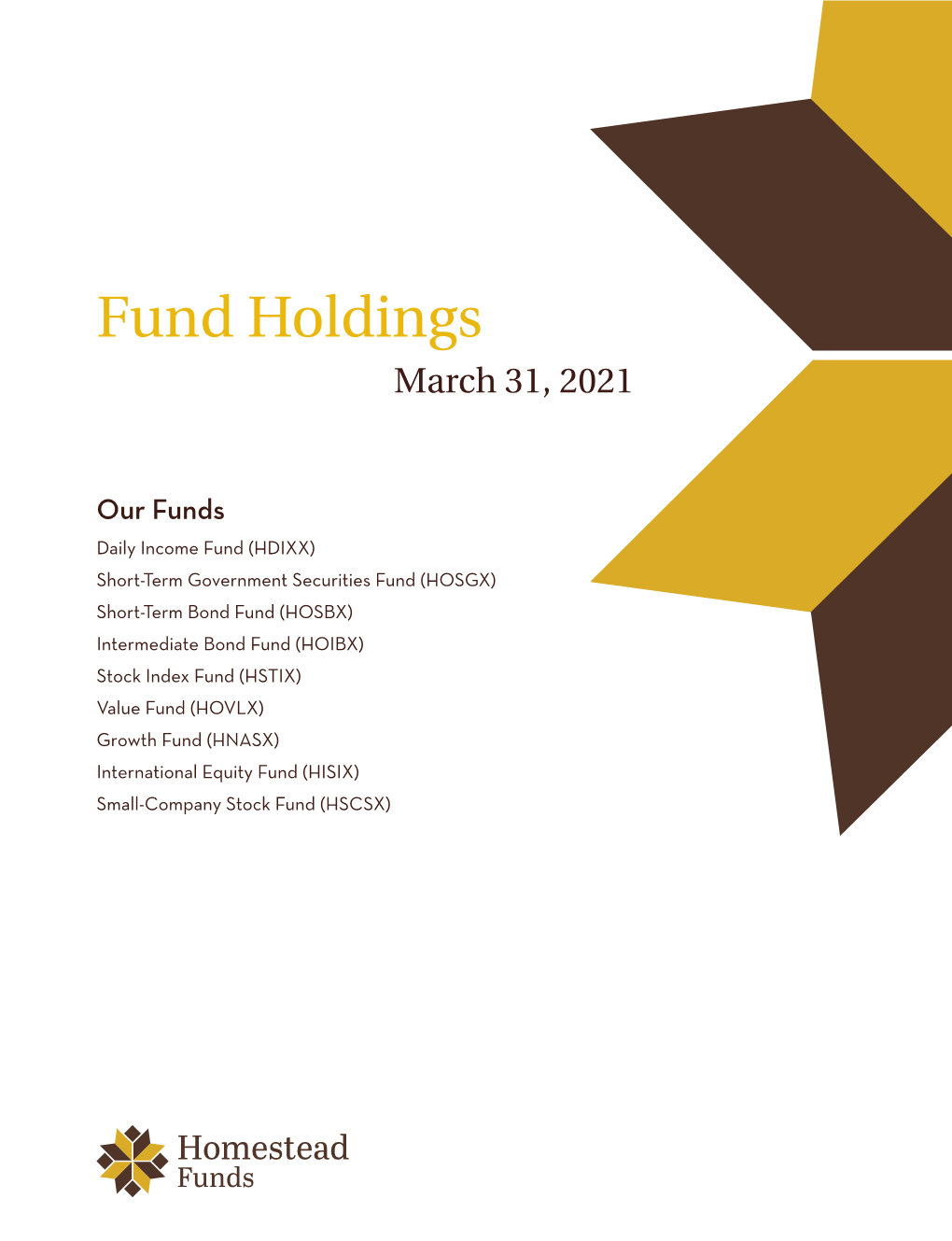 Fund Holdings March 31, 2021