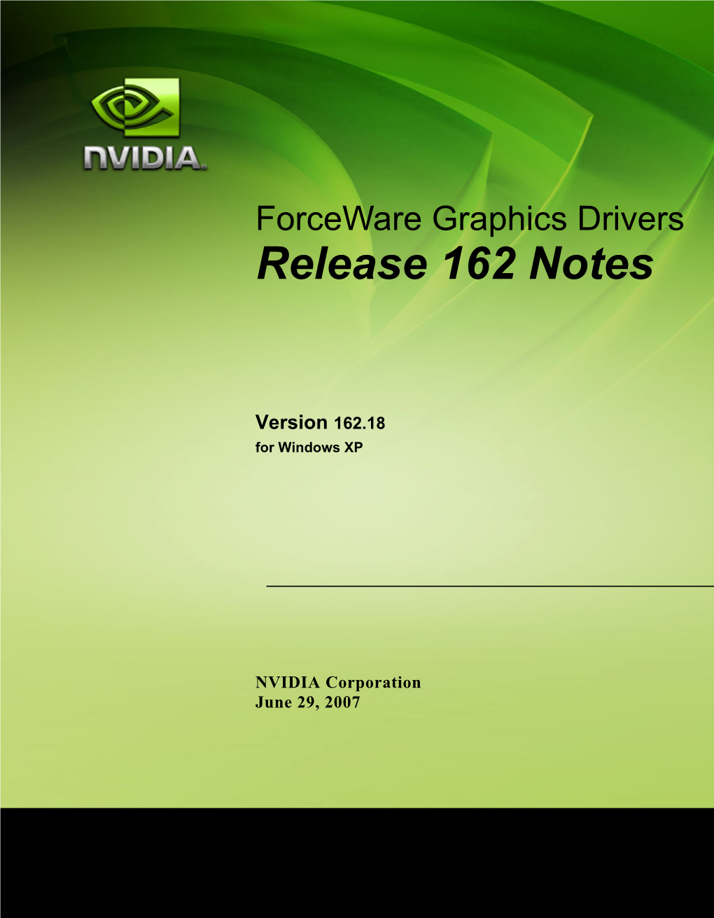 Nvidia Forceware Graphics Drivers for XP, Manual and Notes