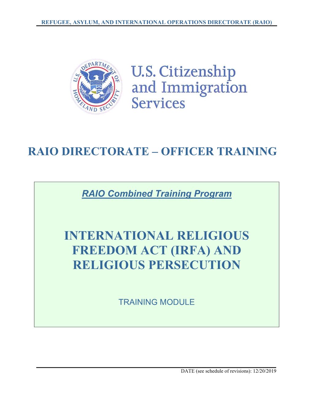 IRFA (International Religious Freedom Act)