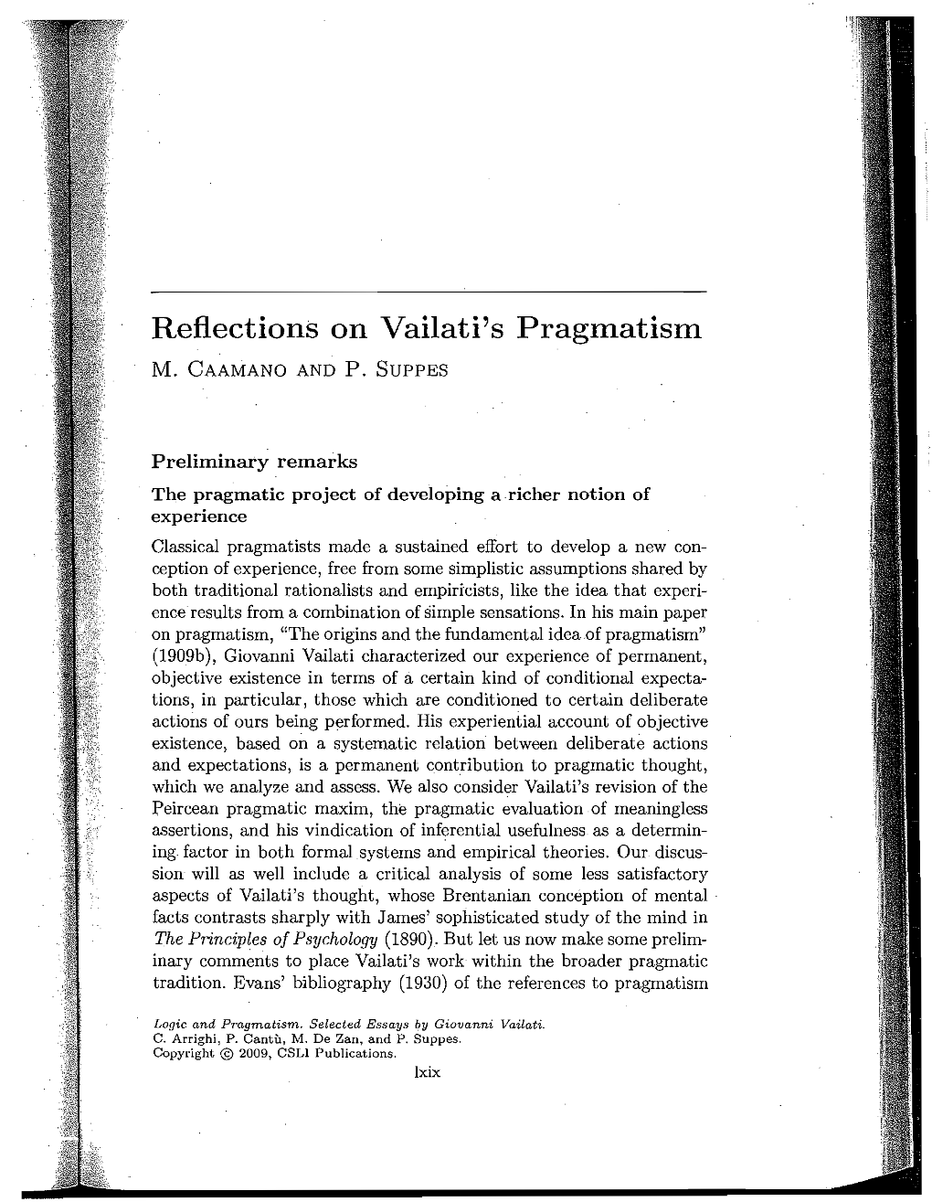 Reflections on Vailati's Pragmatism