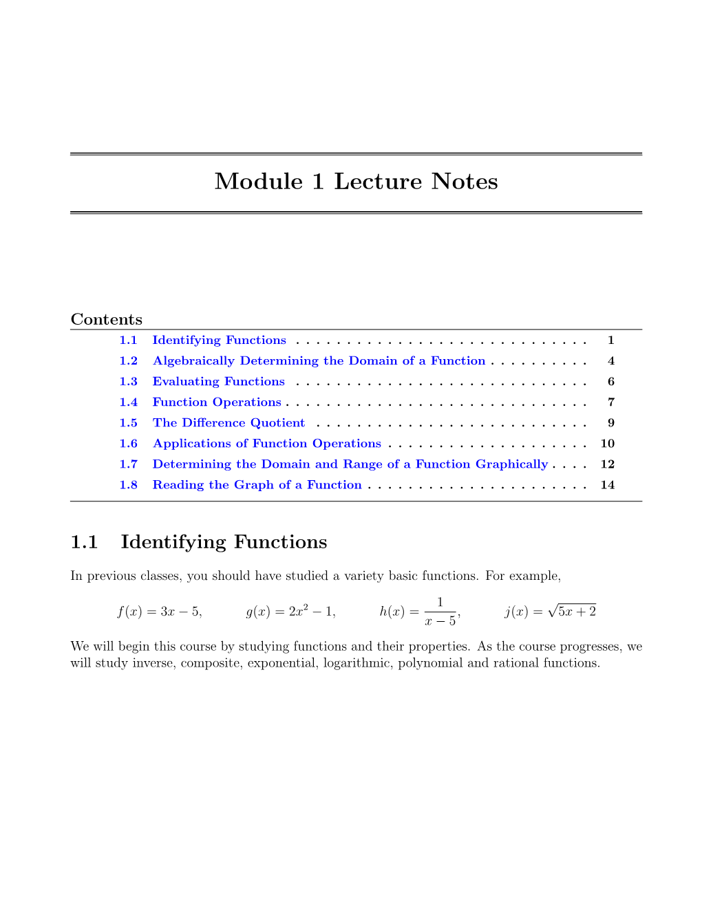 Module 1 Lecture Notes