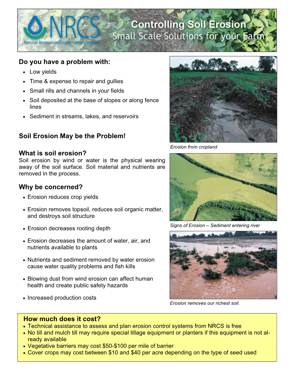 What Is Soil Erosion? Soil Erosion by Wind Or Water Is the Physical Wearing Away of the Soil Surface