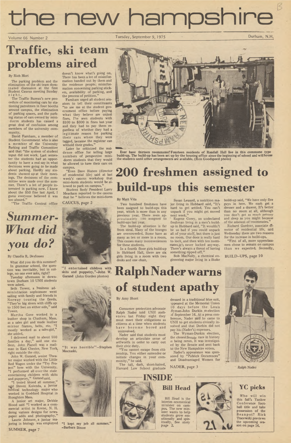 The New Hampshire, Vol. 66, No. 2 (Sep. 9, 1975)