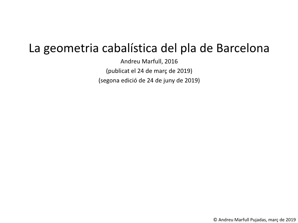 La Geometria Cabalística Del Pla De Barcelona (PDF)