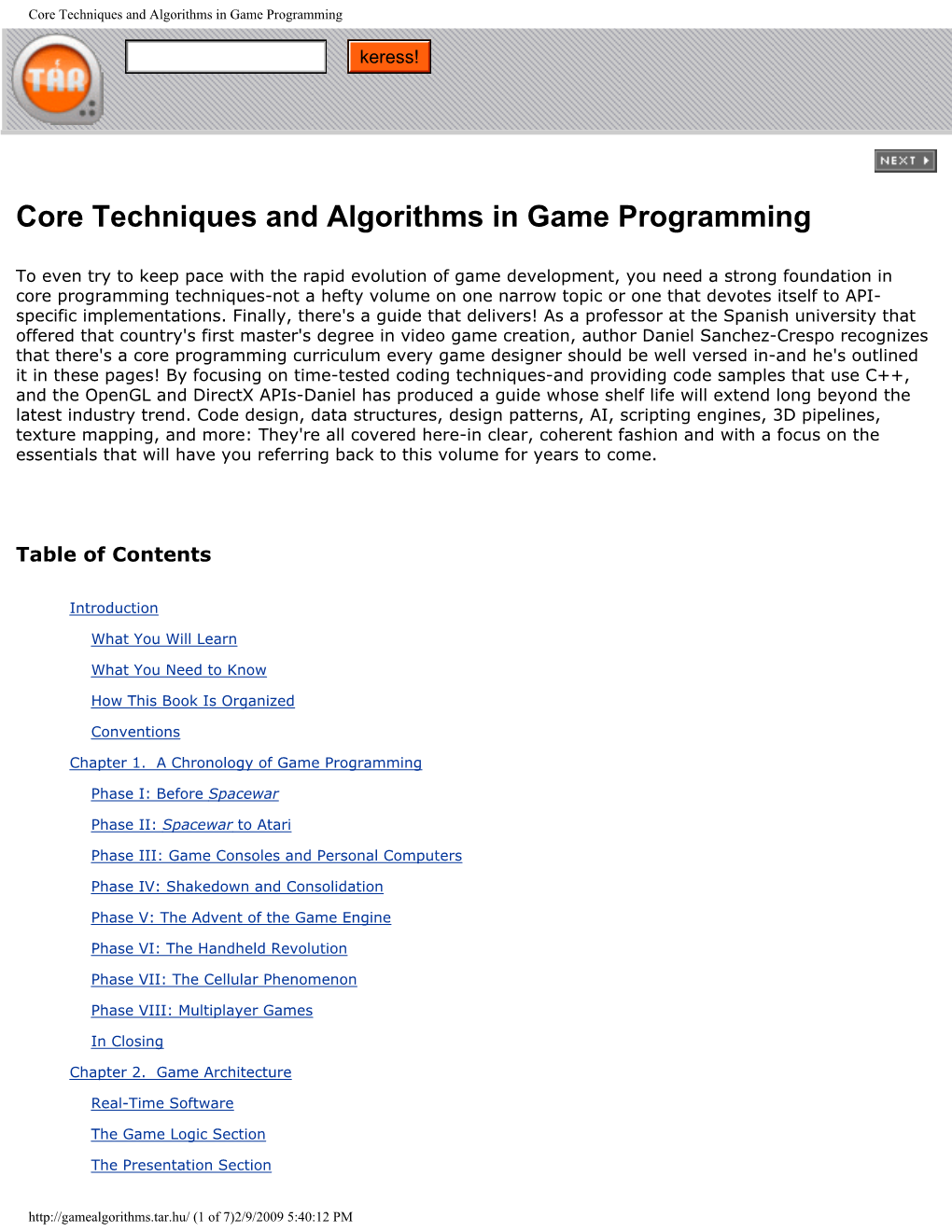 Core Techniques and Algorithms in Game Programming