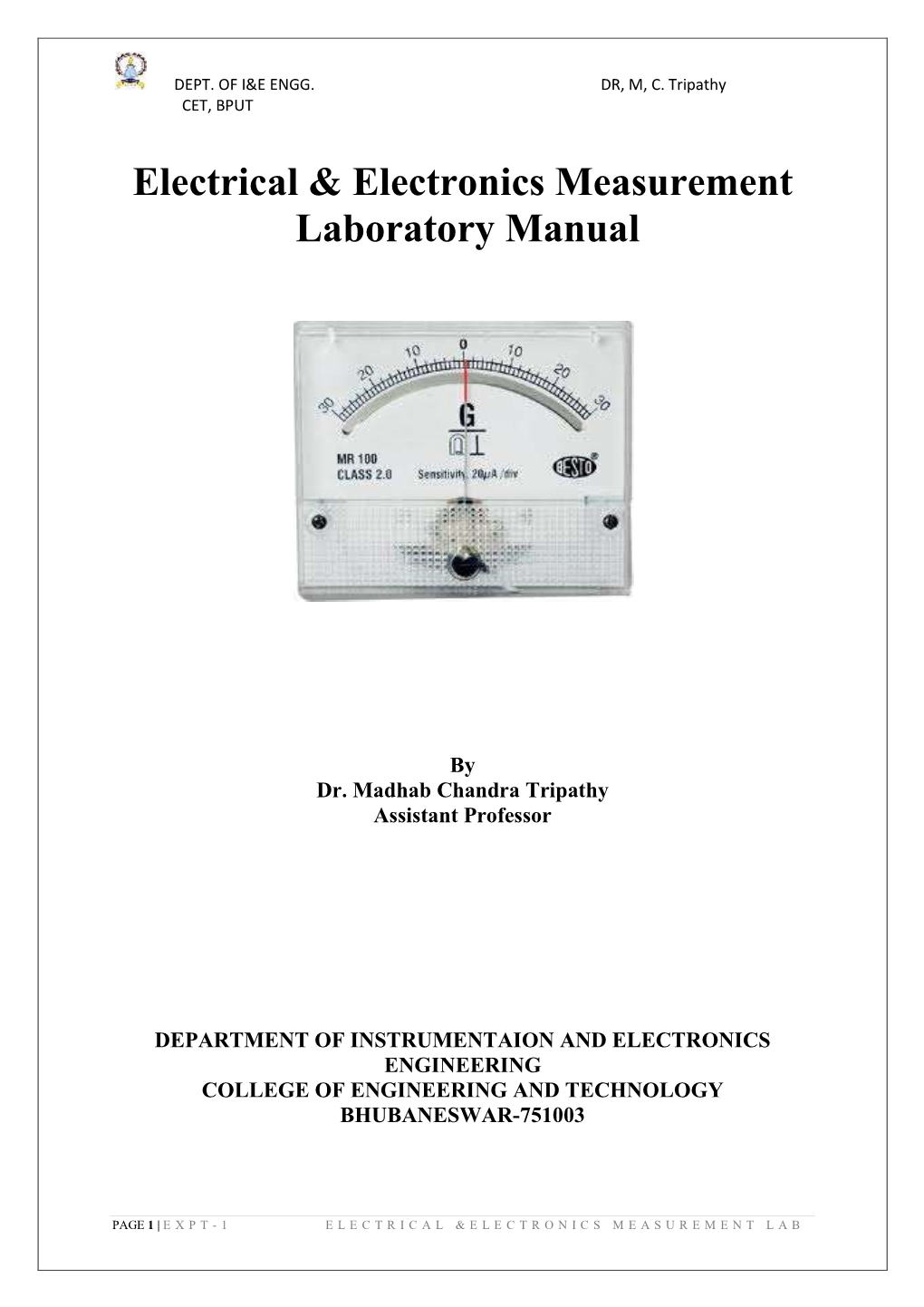 Electrical & Electronics Measurement Laboratory Manual