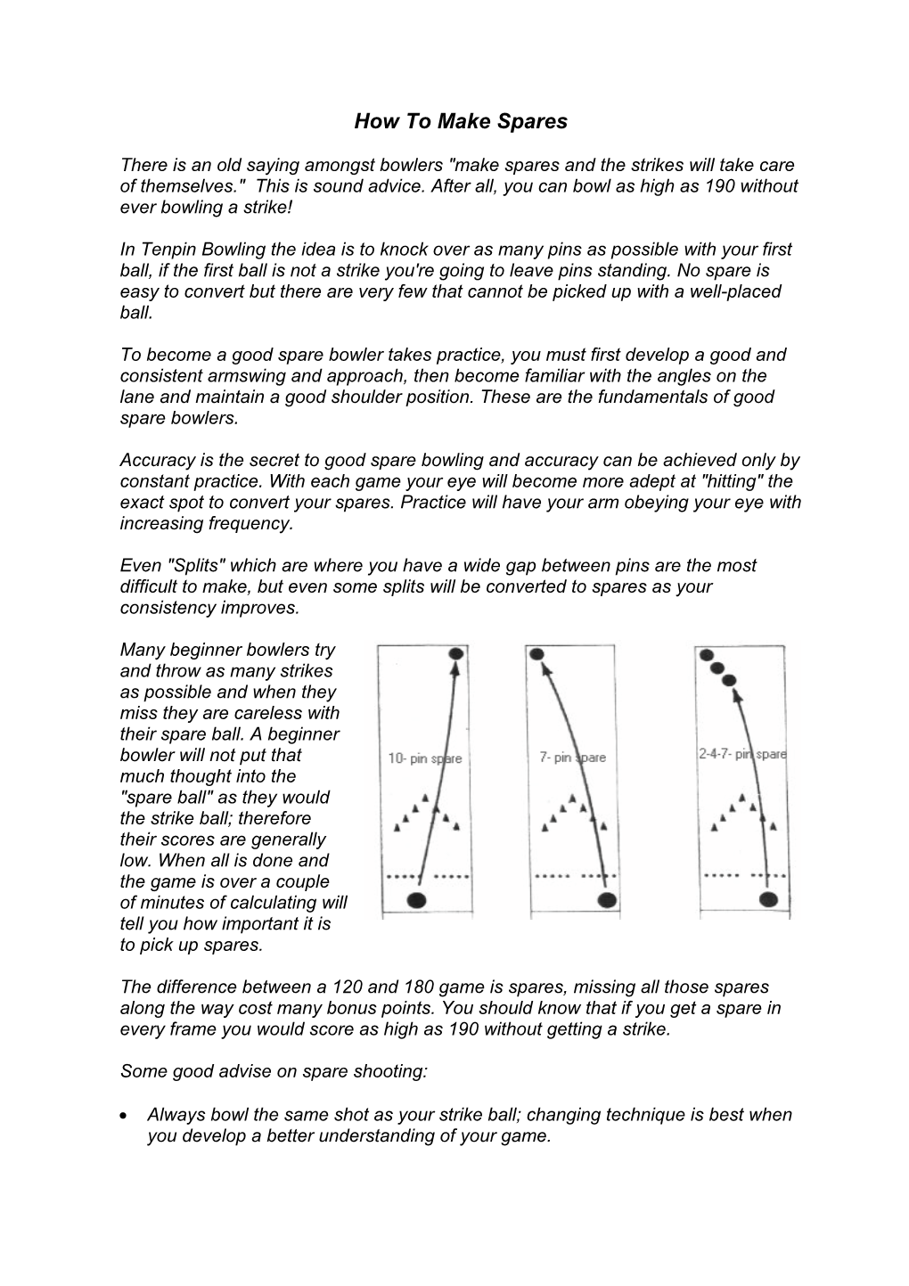 How to Make Spares