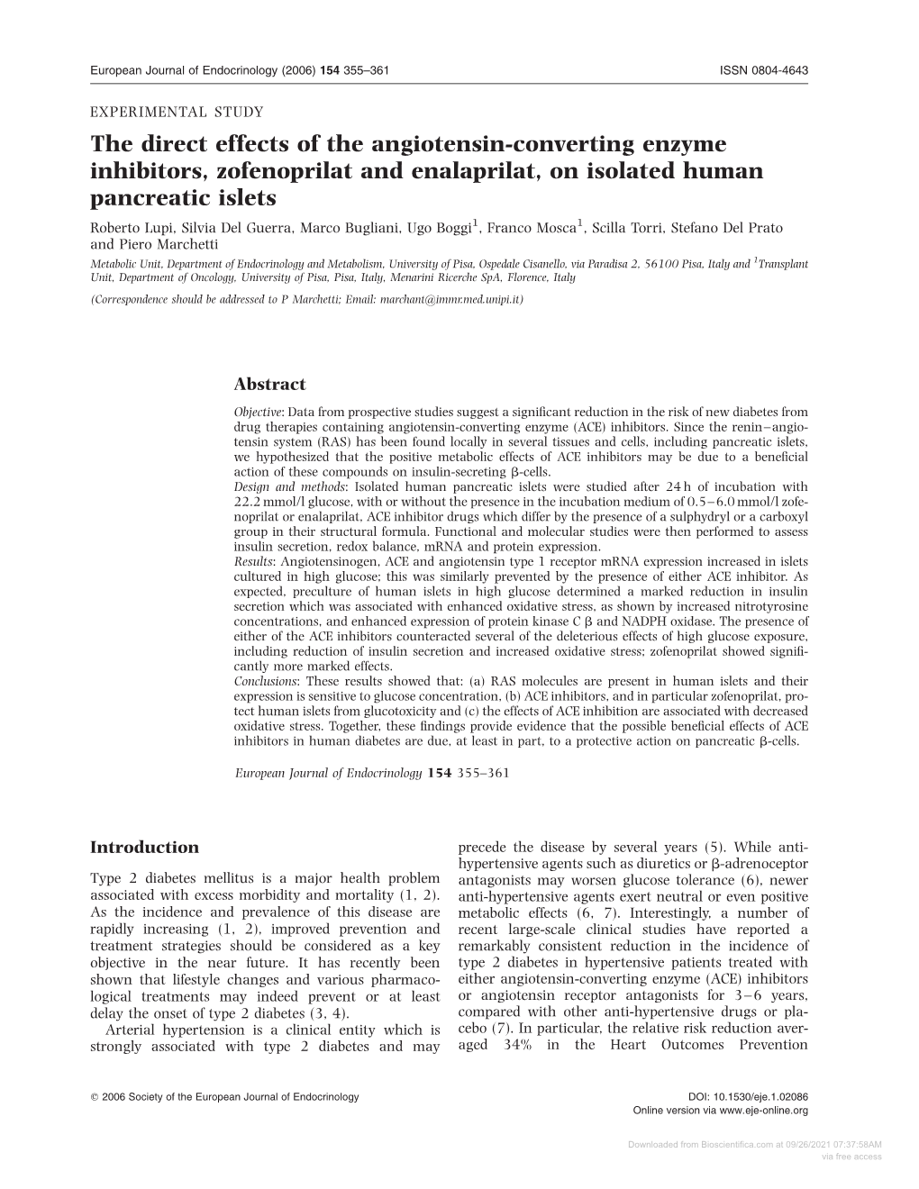 The Direct Effects of the Angiotensin-Converting Enzyme