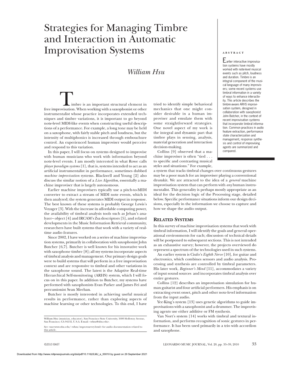 Strategies for Managing Timbre and Interaction in Automatic