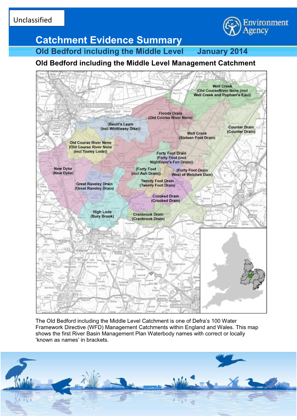 Catchment Evidence Summary Old Bedford Including the Middle Level January 2014 Old Bedford Including the Middle Level Management Catchment