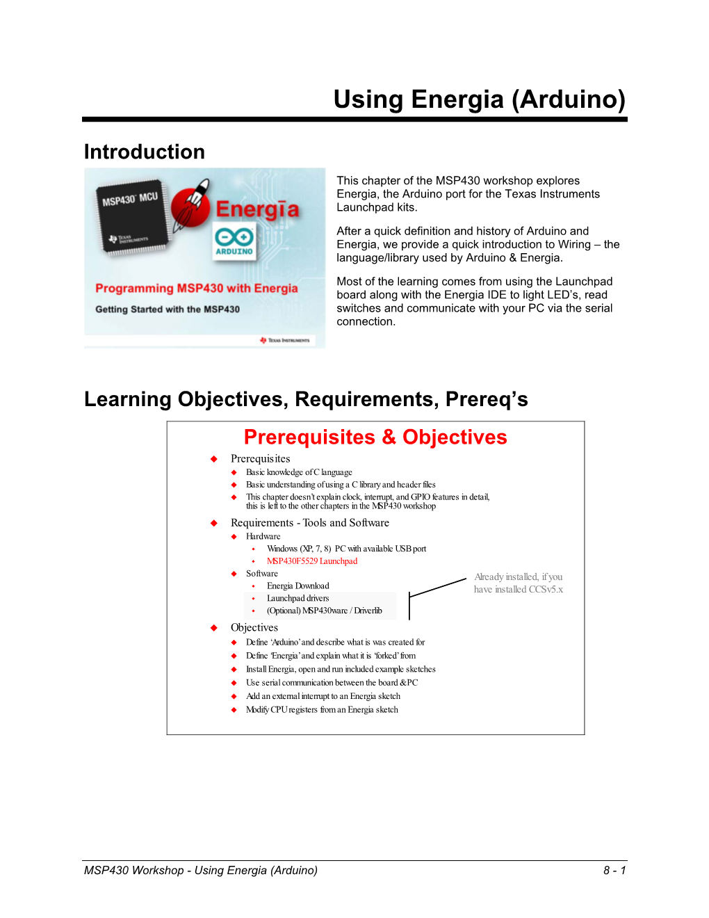 Using Energia (Arduino)