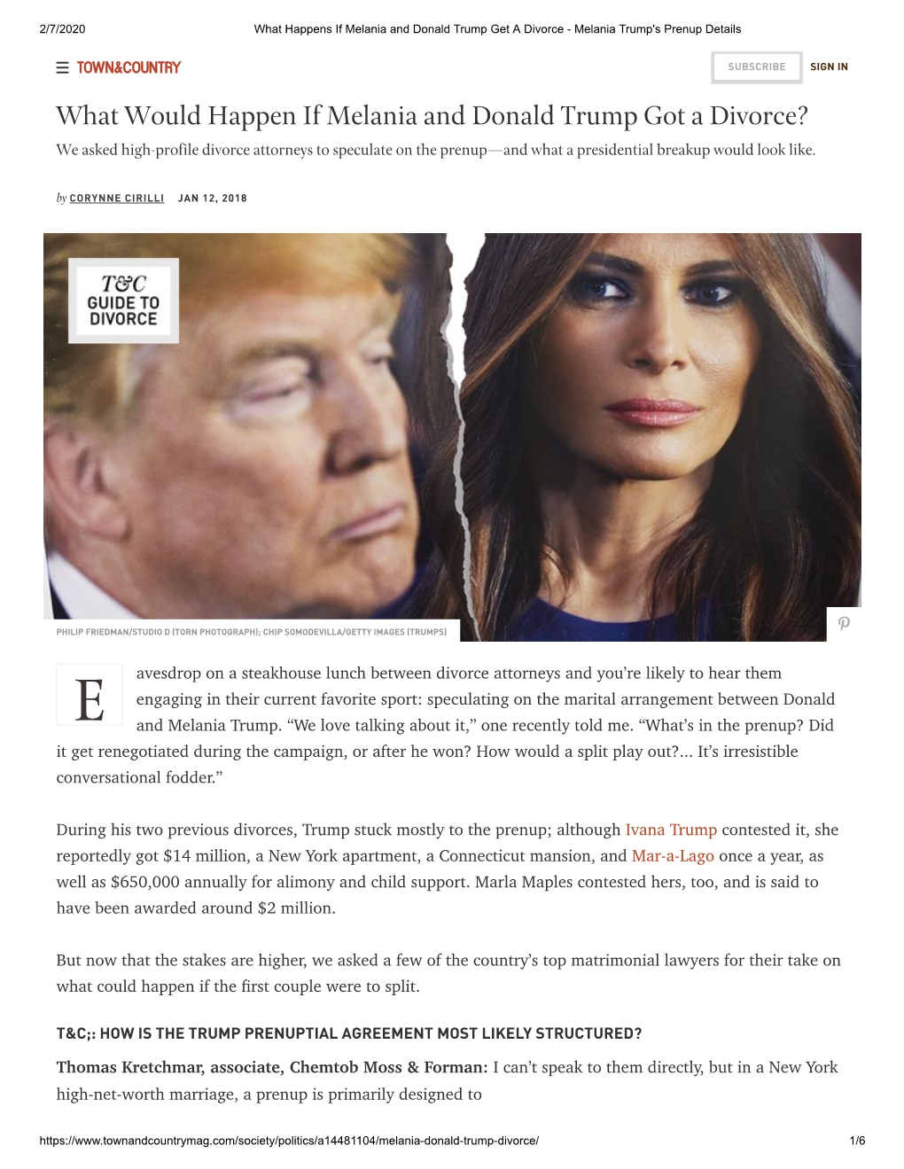 What Would Happen If Melania and Donald Trump Got a Divorce?