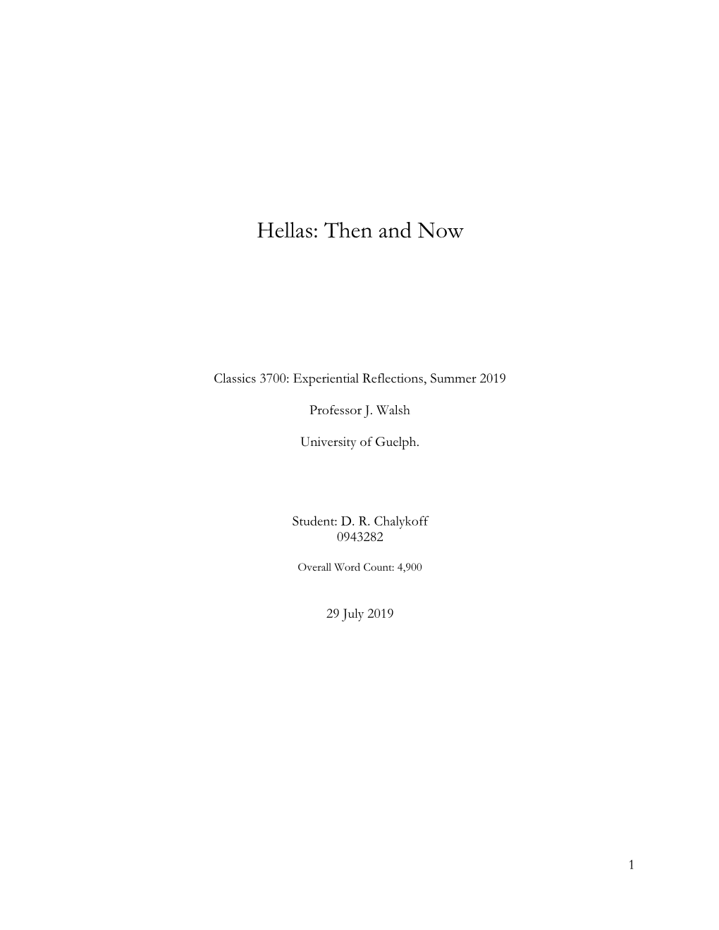 Hellas: Then and Now