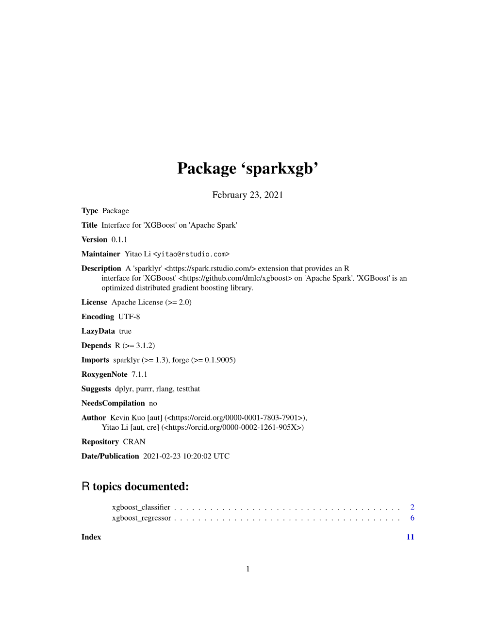 Package 'Sparkxgb'