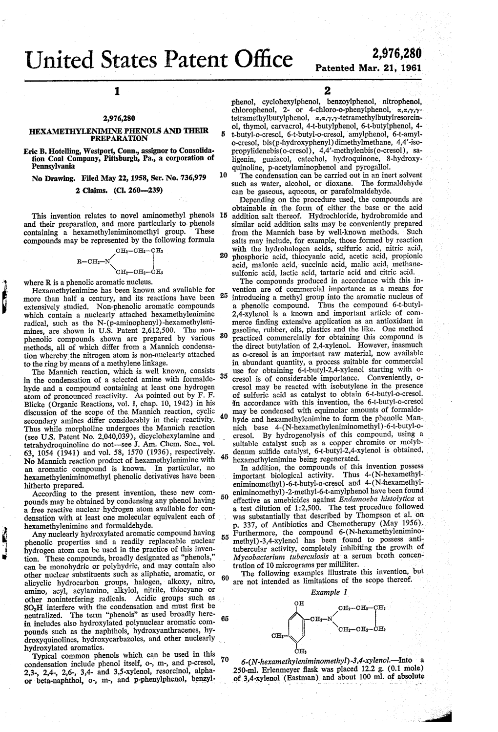 United States Patent Office Patented Mar