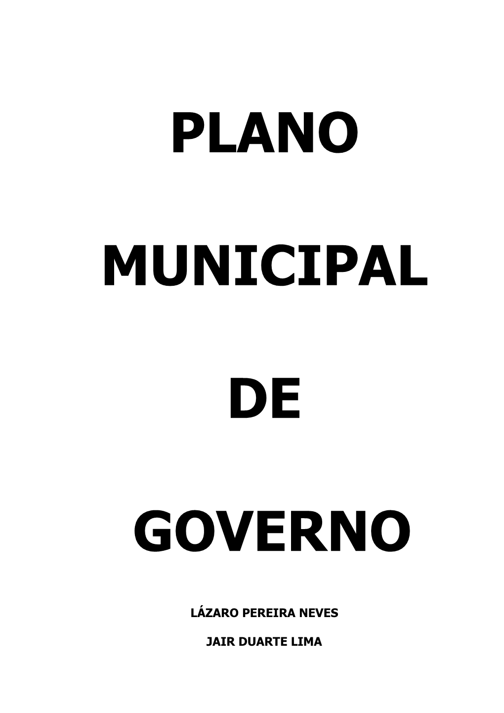 Plano Municipal De Governo