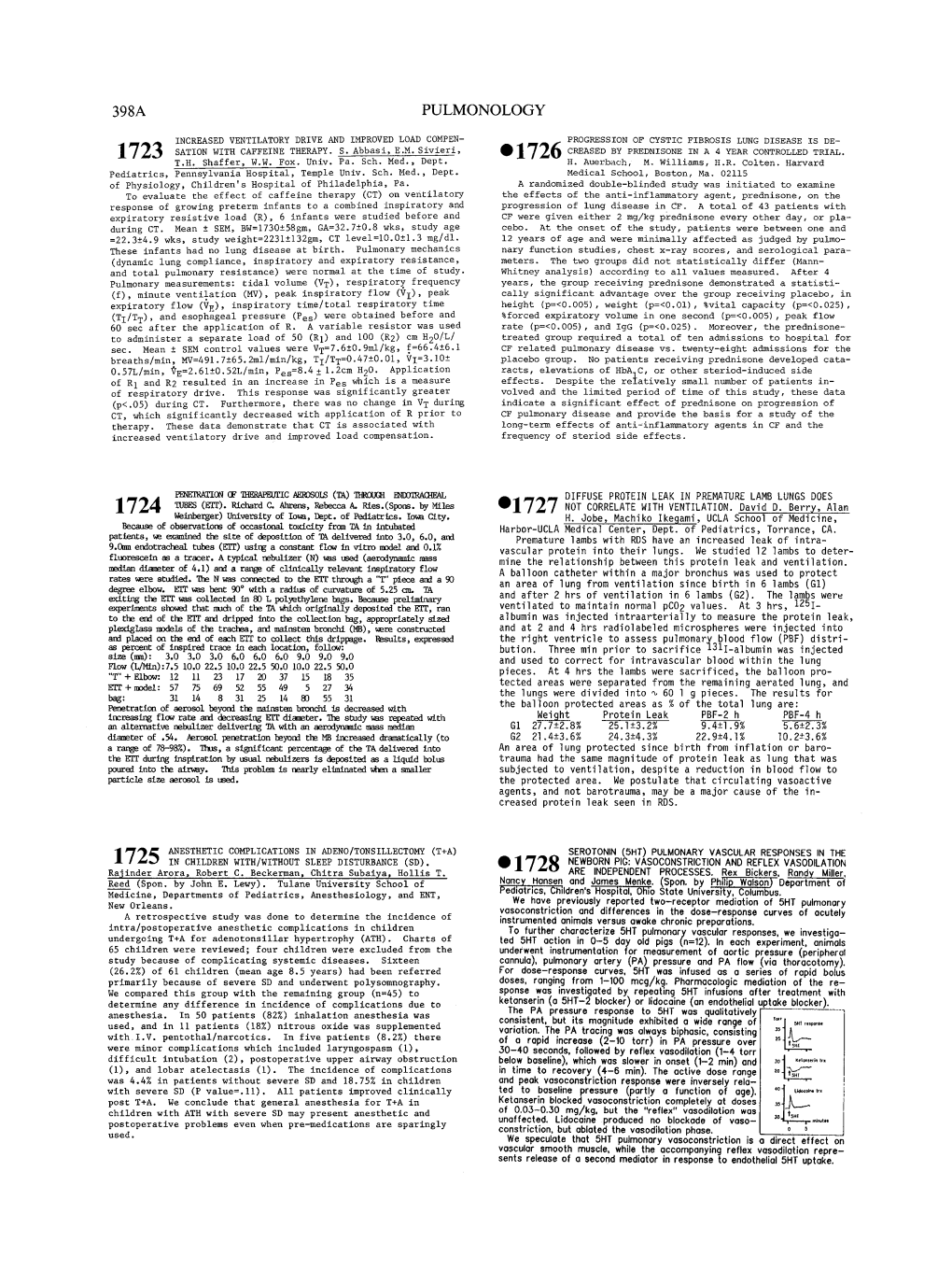 1724 Penetration of Therapeutic Aerosols (Ta