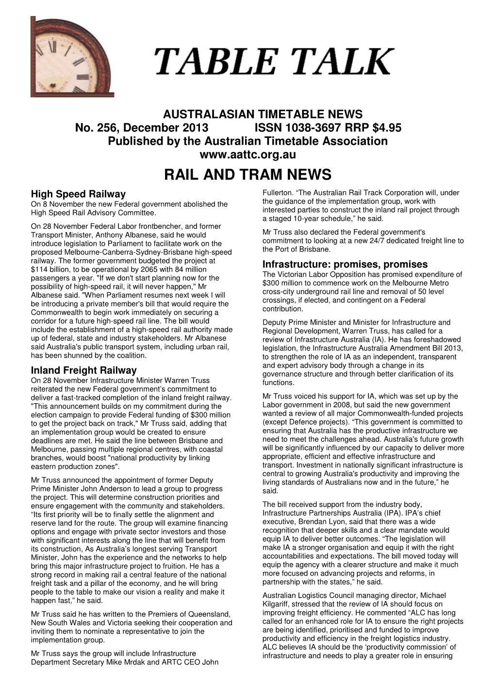 RAIL and TRAM NEWS High Speed Railway Fullerton