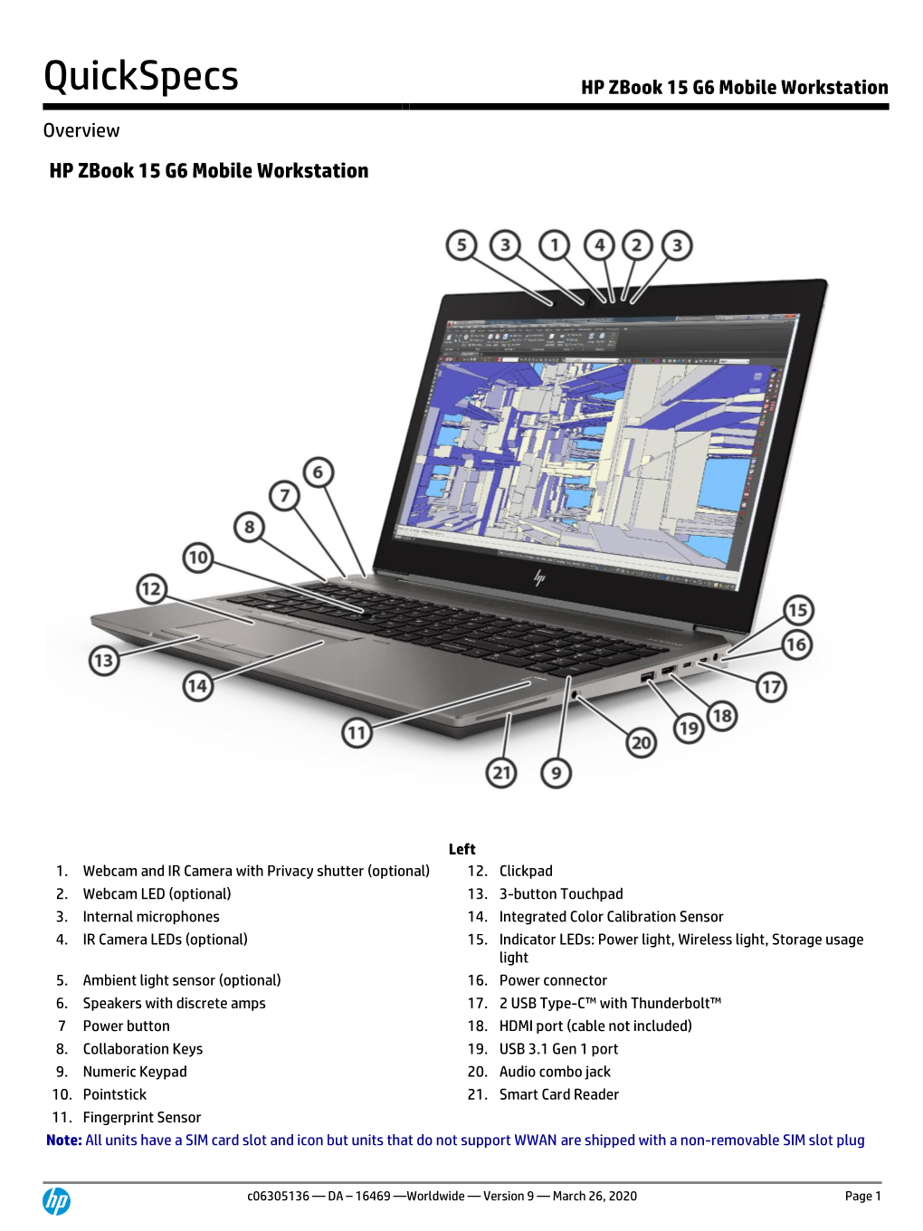 HP Zbook 15 G6 Mobile Workstation