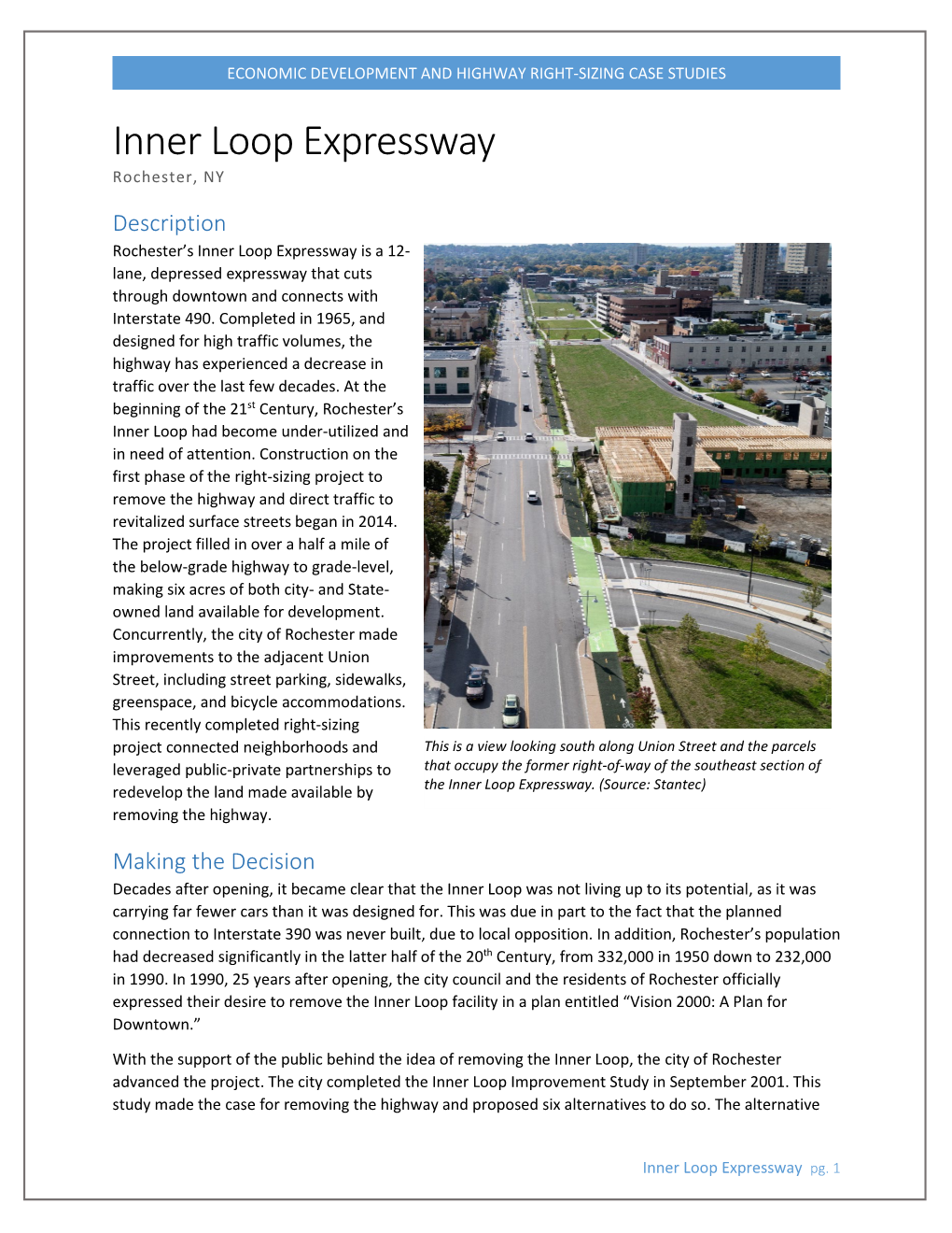 Economic Development and Highway Right-Sizing Case Studies