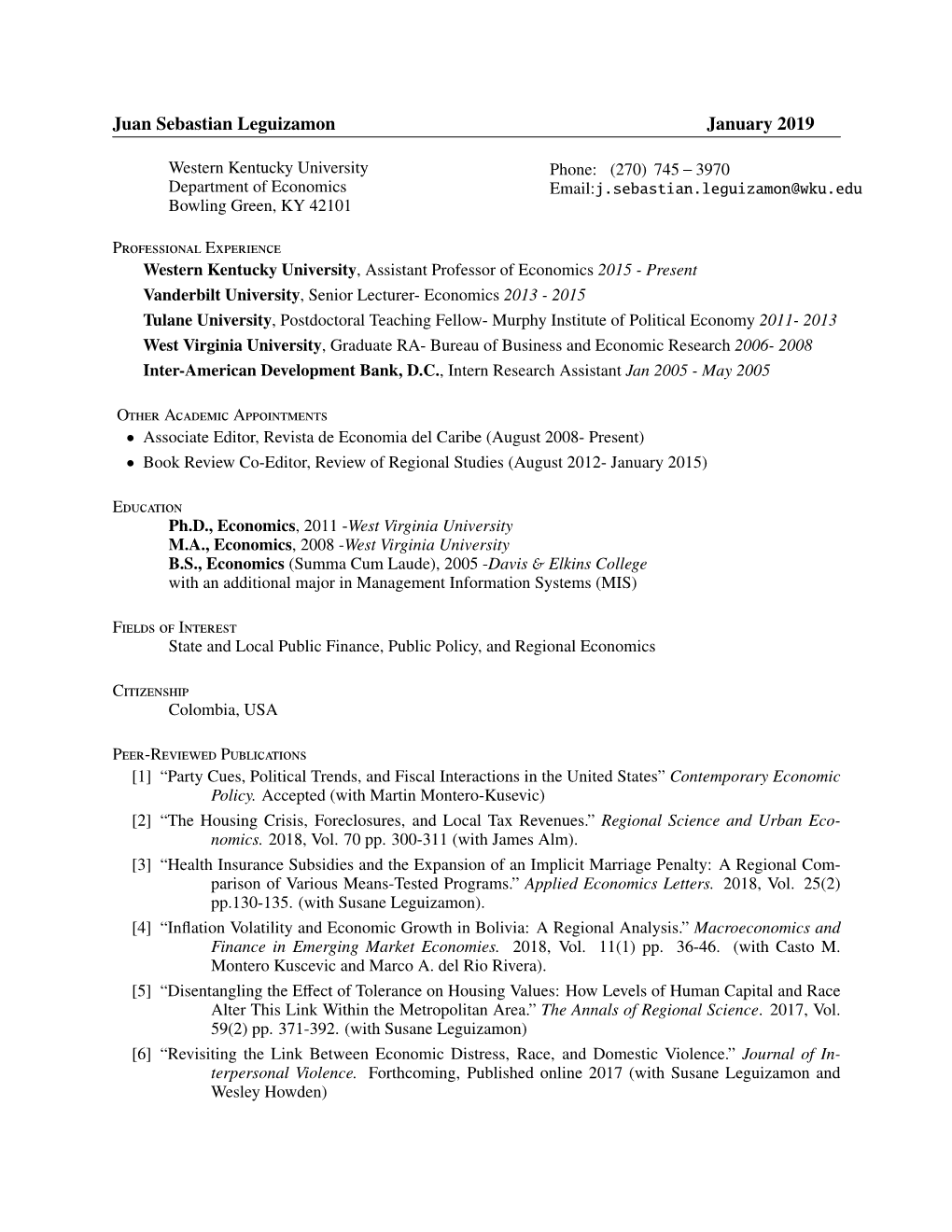 J. Sebastian Leguizamon CV