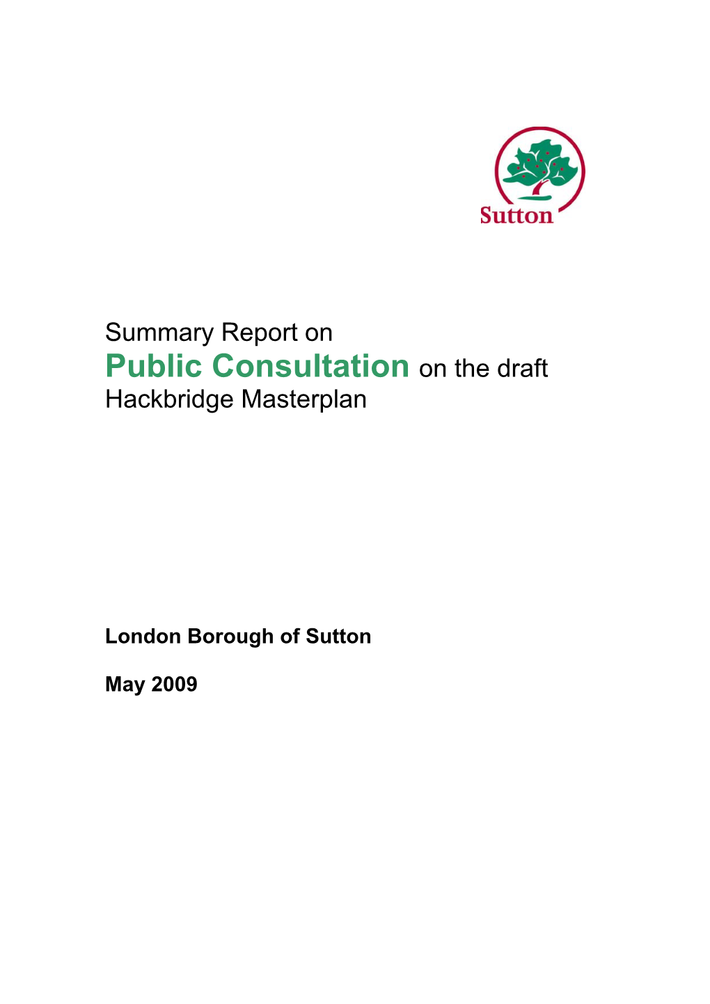 Public Consultation on the Draft Hackbridge Masterplan