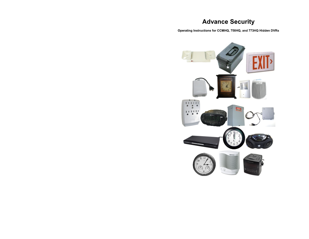 Operating Instructions for CCMHQ, 758HQ, and 773HQ Hidden Dvrs