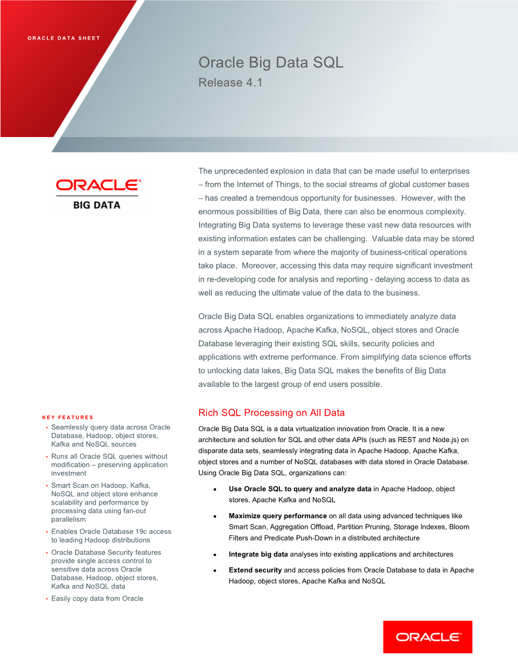 Oracle Big Data SQL Release 4.1