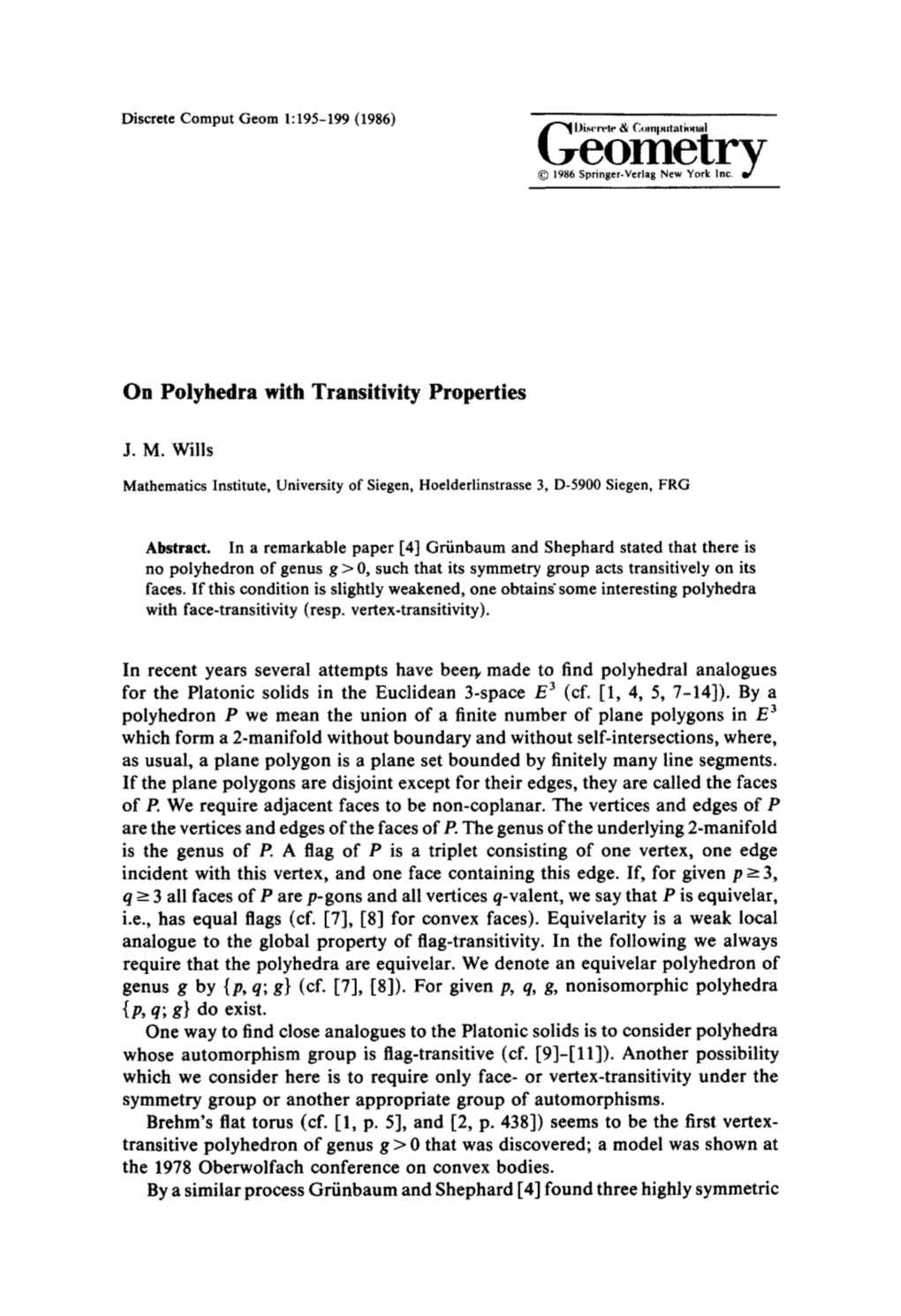 On Polyhedra with Transitivity Properties