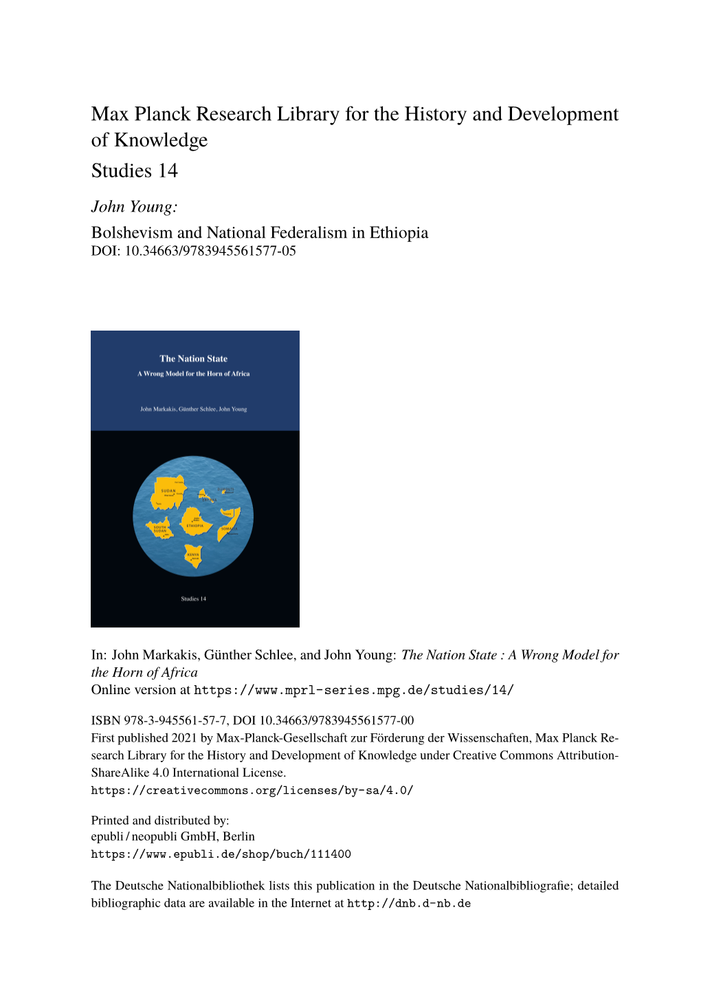 Bolshevism and National Federalism in Ethiopia DOI: 10.34663/9783945561577-05