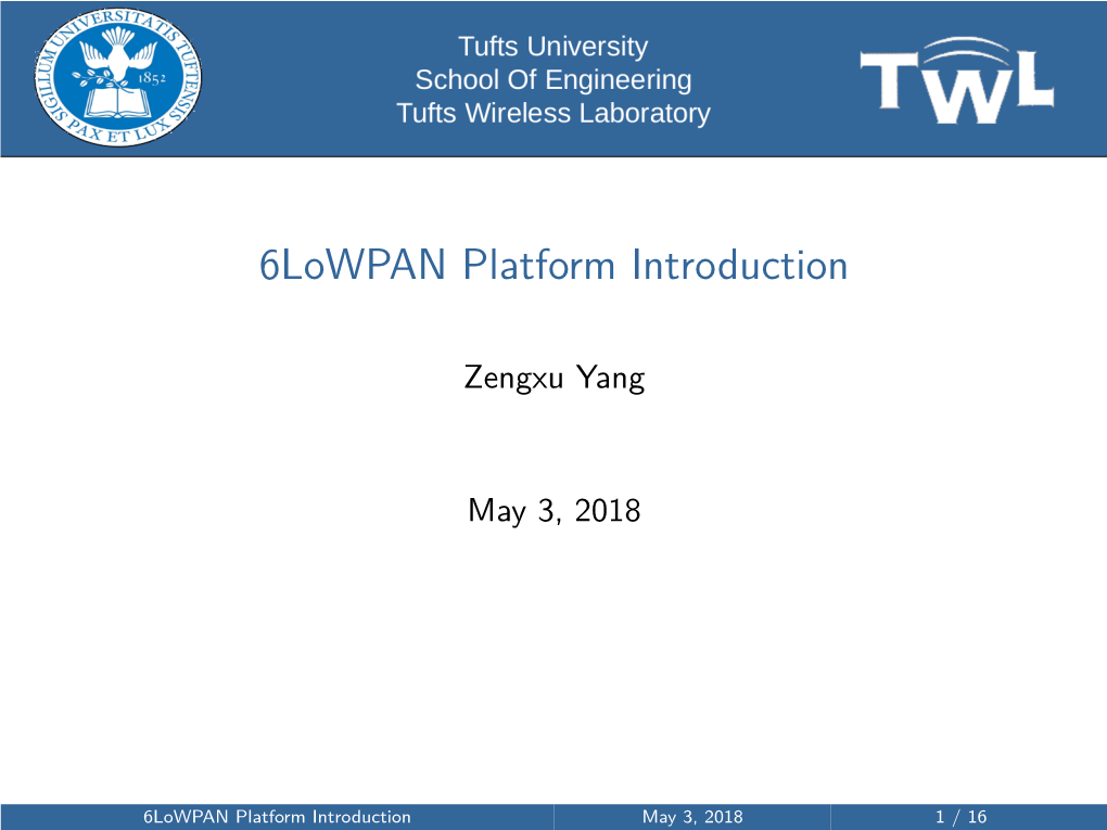 6Lowpan Platform Introduction