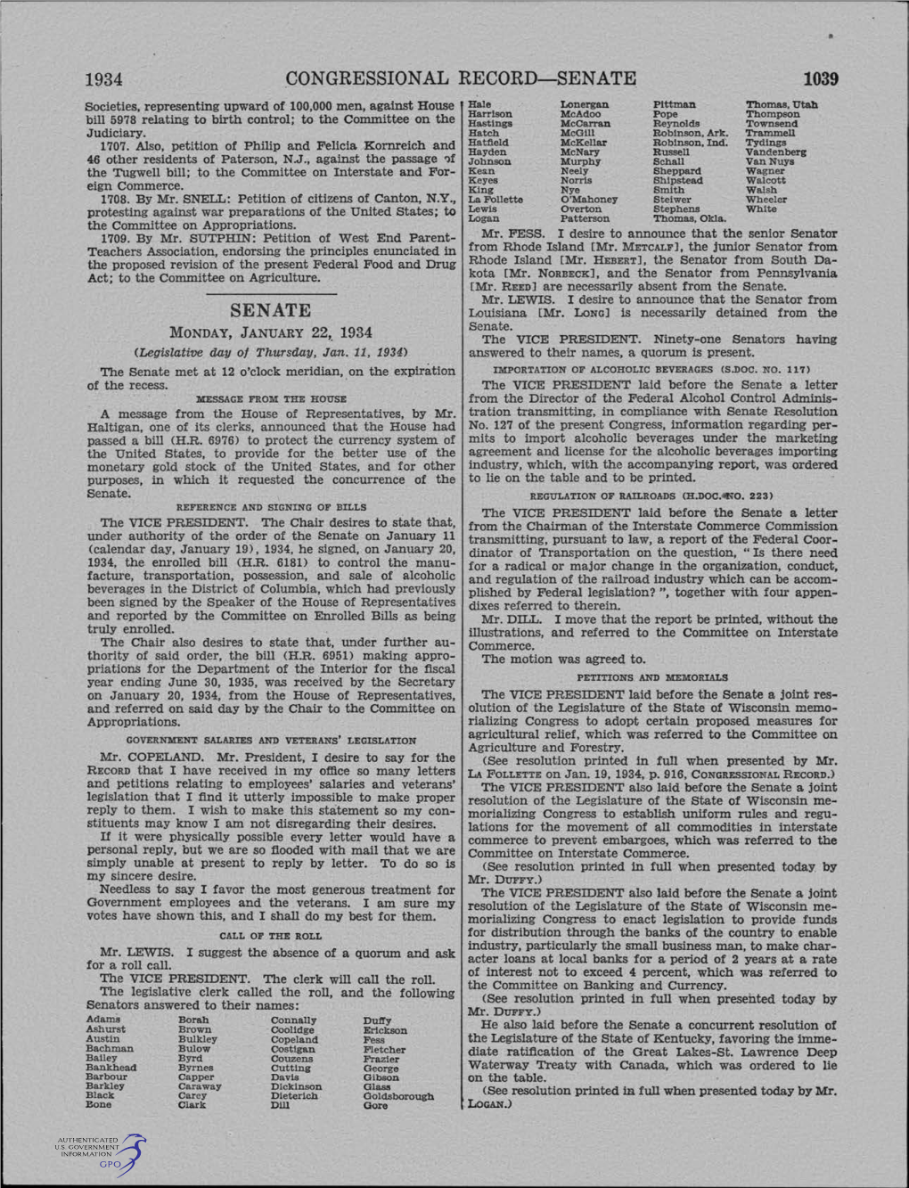 CONGRESSIONAL RECORD-SENAT:M SENATE