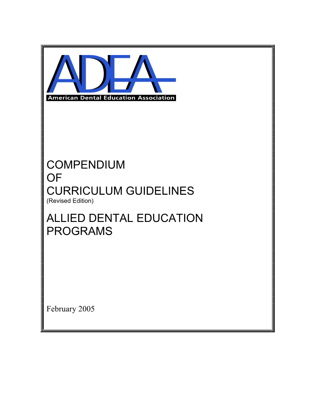 COMPENDIUM of CURRICULUM GUIDELINES (Revised Edition)