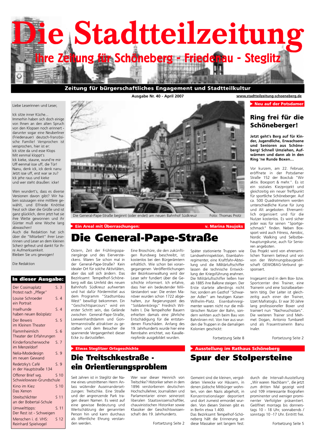 April 2007 � Liebe Leserinnen Und Leser, Neu Auf Der Potsdamer