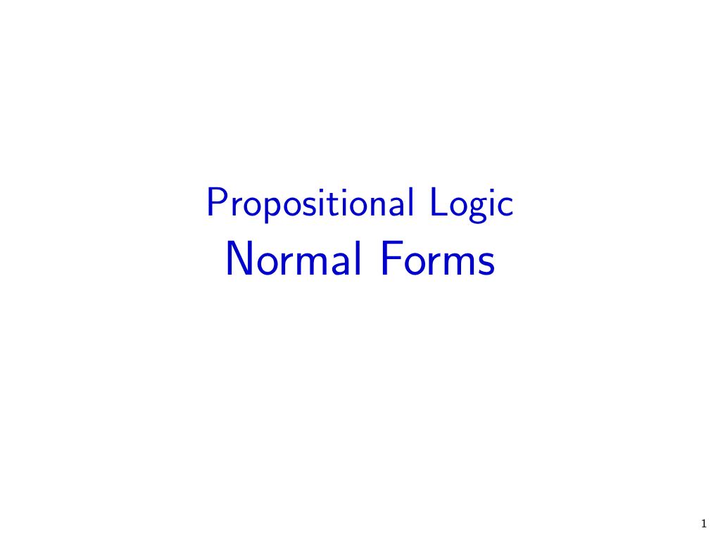 Normal Forms