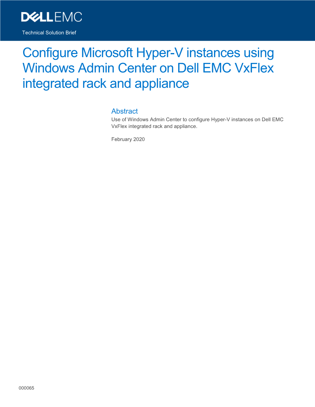Configure Microsoft Hyper-V Instances Using Windows Admin Center on Dell EMC Vxflex Integrated Rack and Appliance