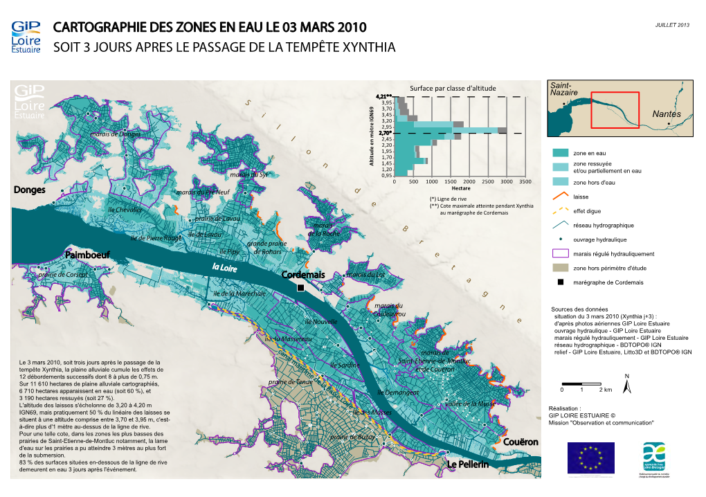 Cartographie De La Tempête Xynthia Dans L'estuaire De La Loire