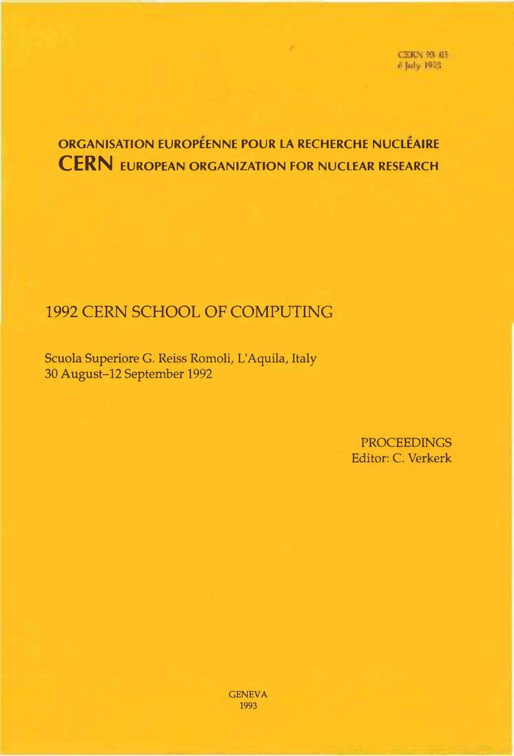 1992 Cern School of Computing