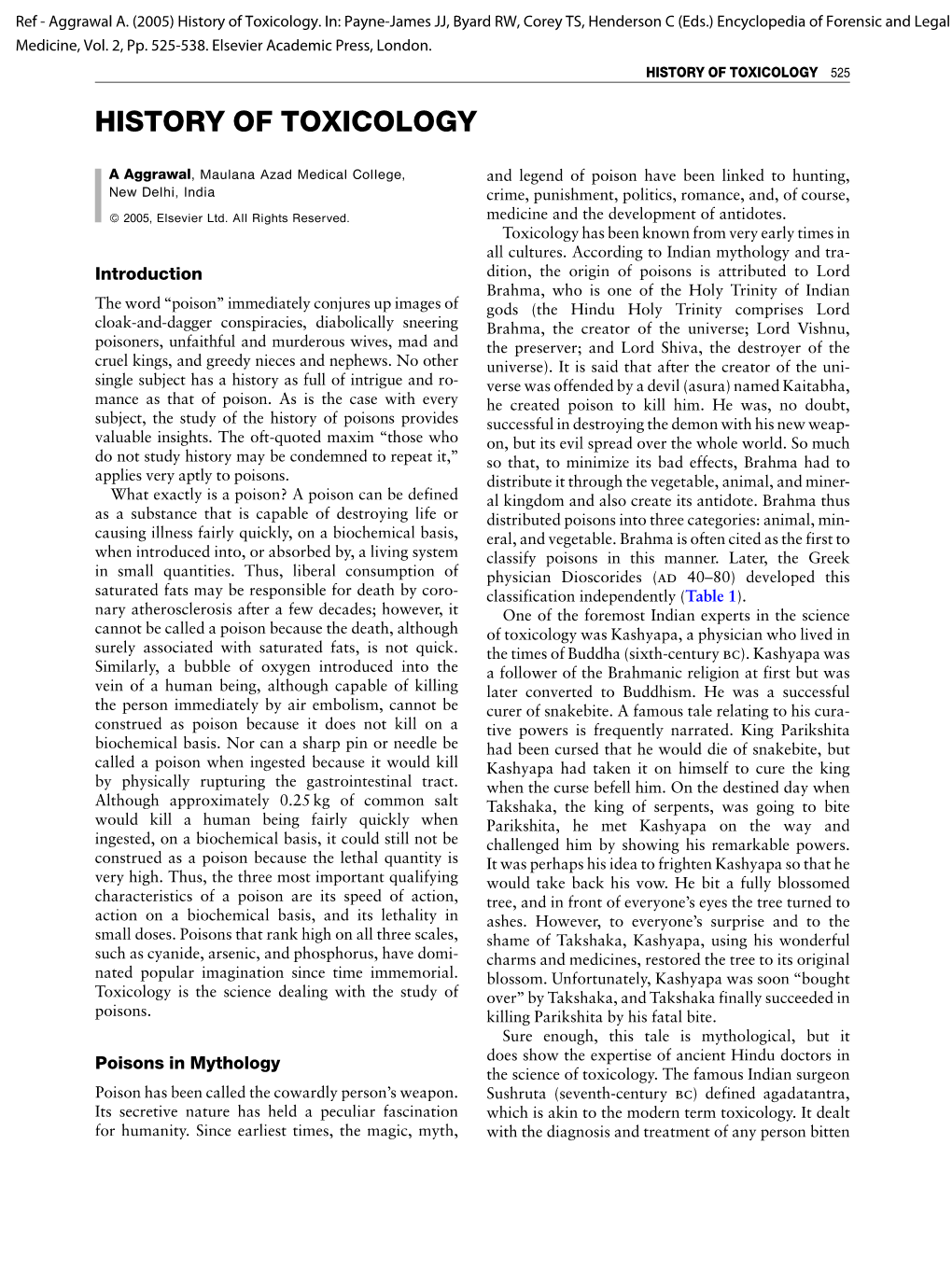 History of Toxicology 525 History of Toxicology