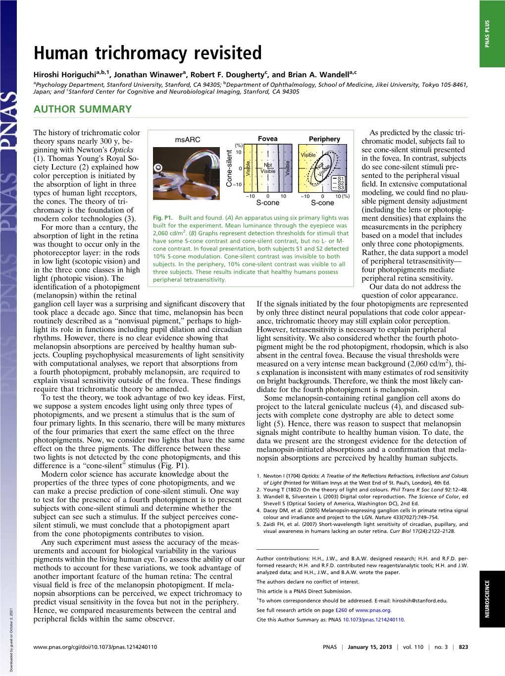 Human Trichromacy Revisited PNAS PLUS