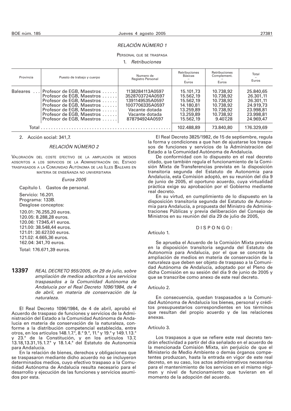 BOE 185 De 04/08/2005 Sec 1 Pag 27381 a 27386