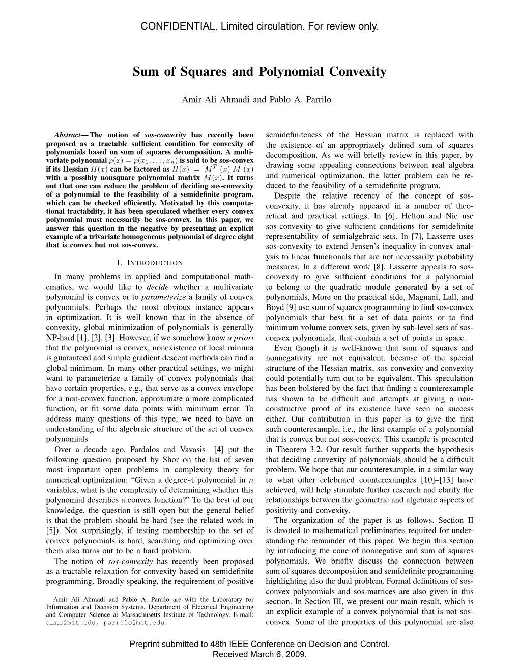 Sum of Squares and Polynomial Convexity