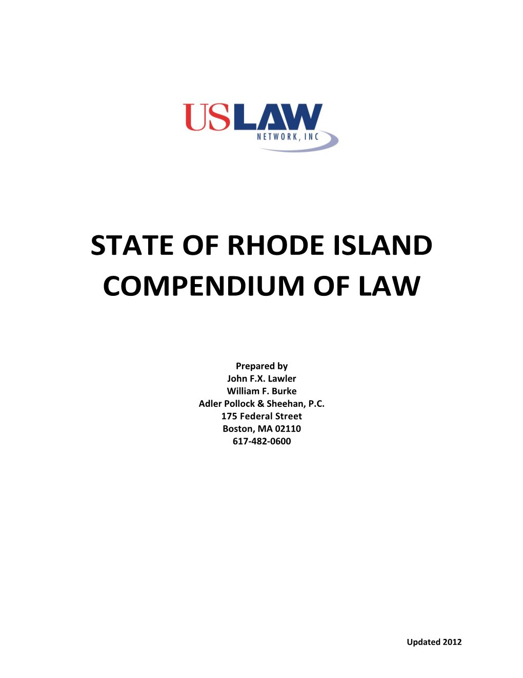 State of Rhode Island Compendium of Law