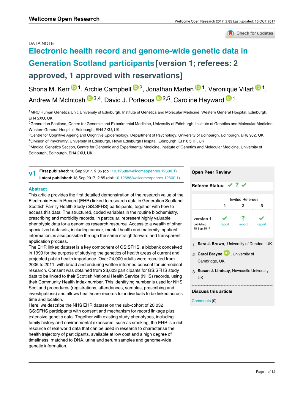Electronic Health Record and Genome-Wide Genetic Data In