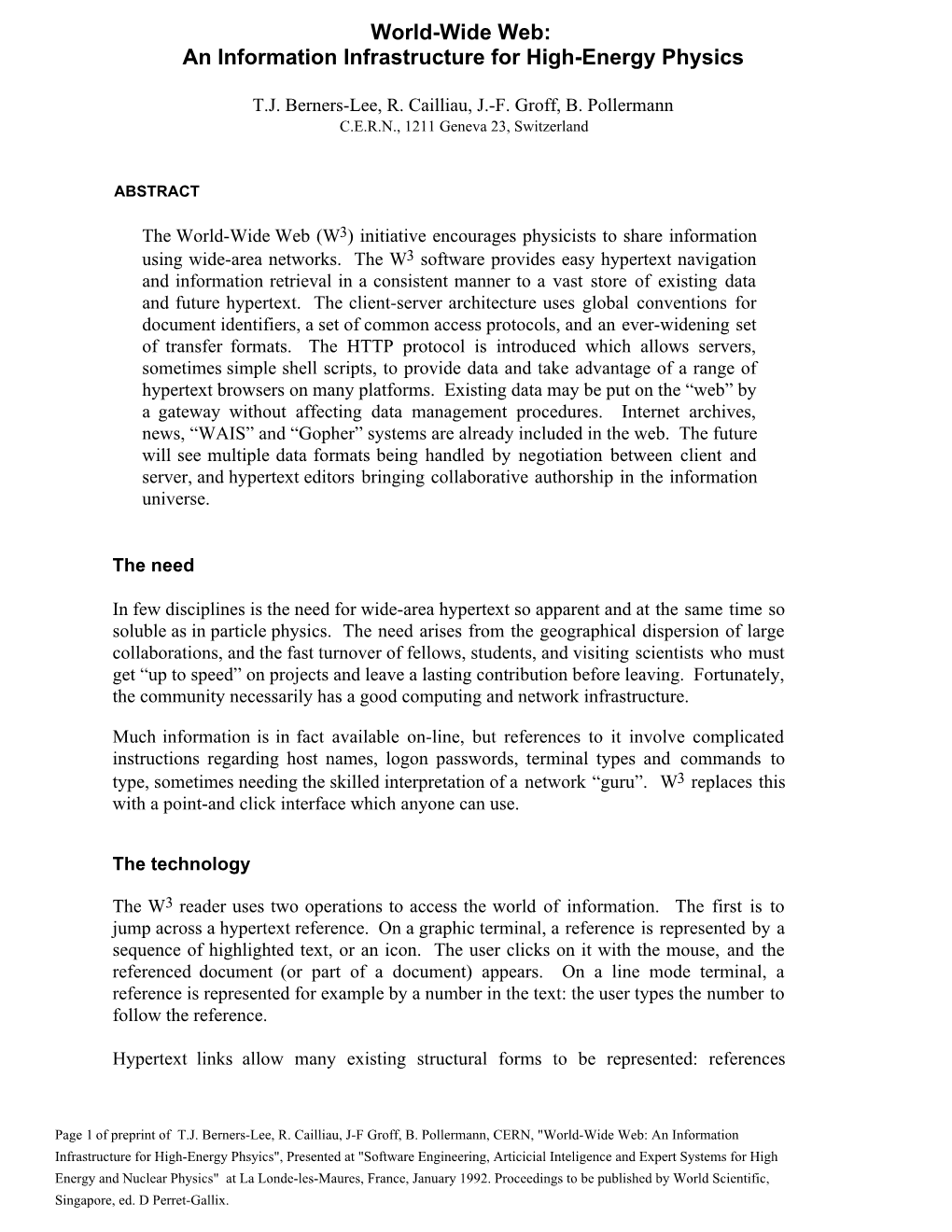 An Information Infrastructure for High-Energy Physics