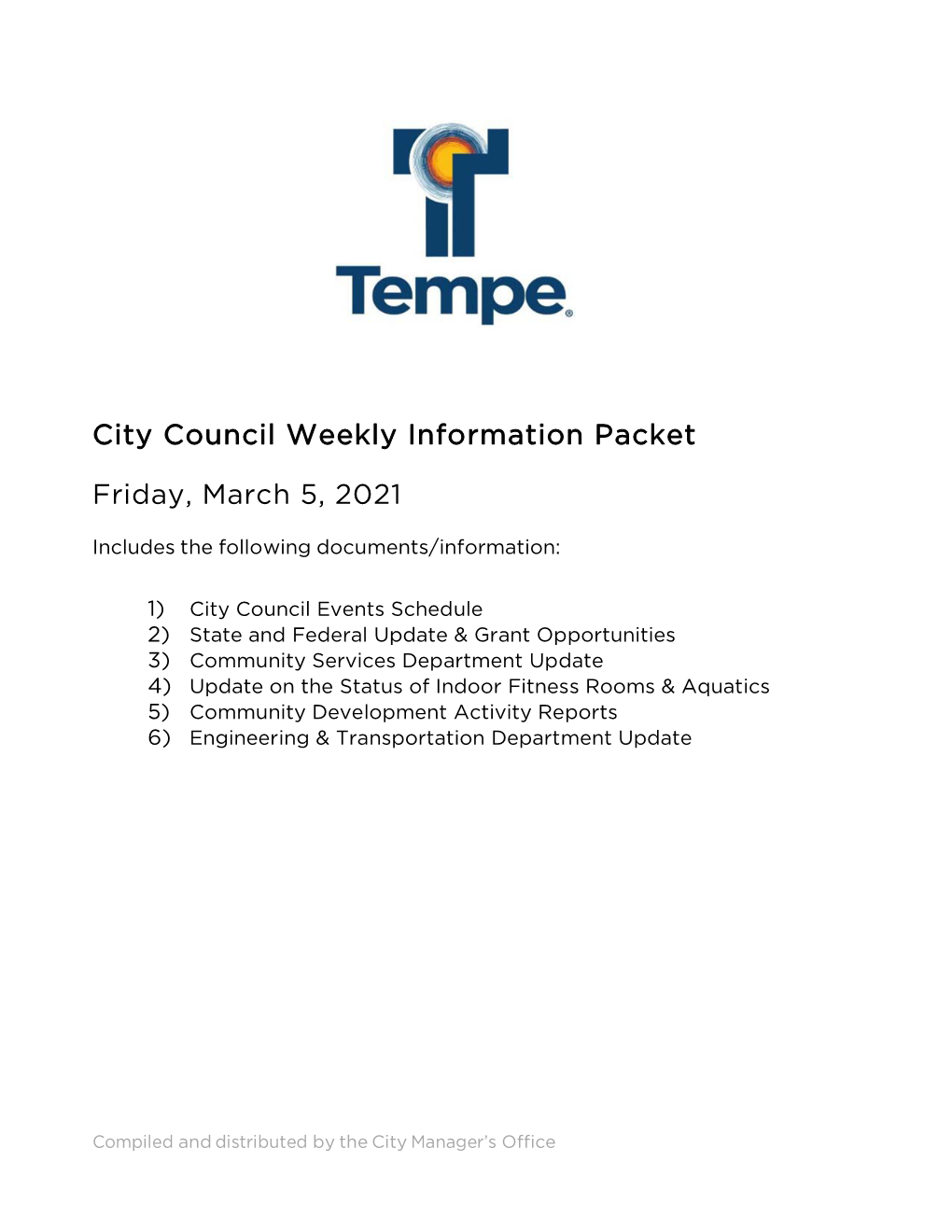 City Council Weekly Information Packet Friday