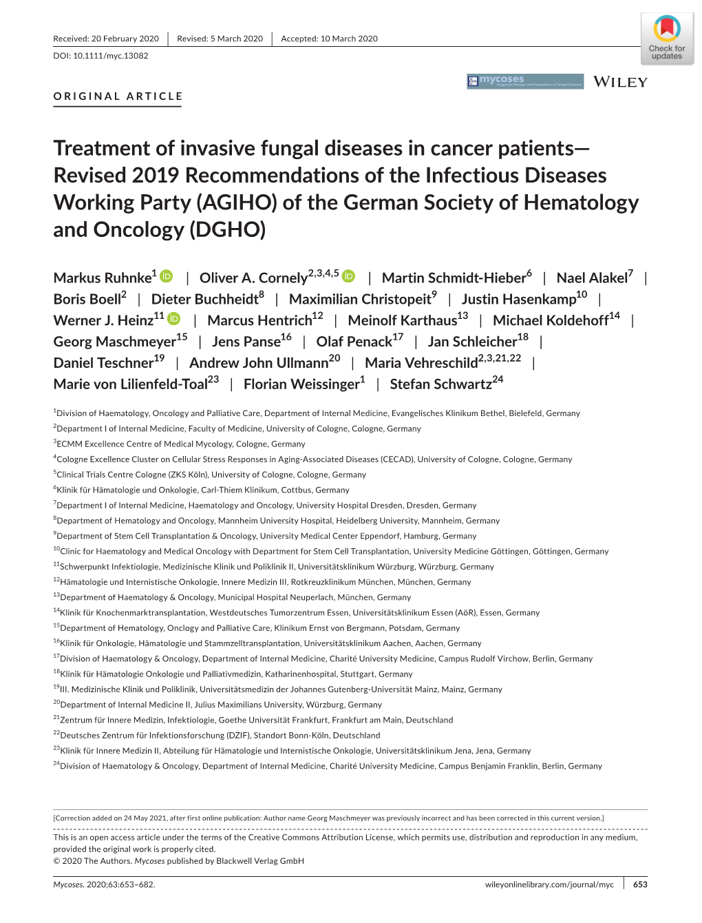 Treatment of Invasive Fungal Diseases in Cancer Patients